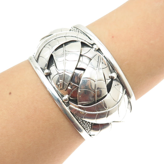 DOMINIQUE DINOUART 925 Sterling Silver Vintage Mexico Modernist Bracelet 6.75"