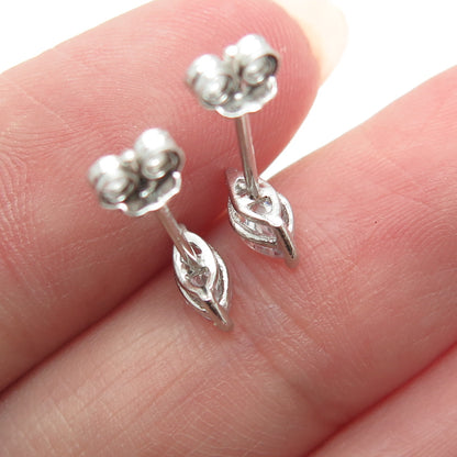 DBJ DEE BERKLE 925 Sterling Silver Marquise-Cut C Z Stud Earrings