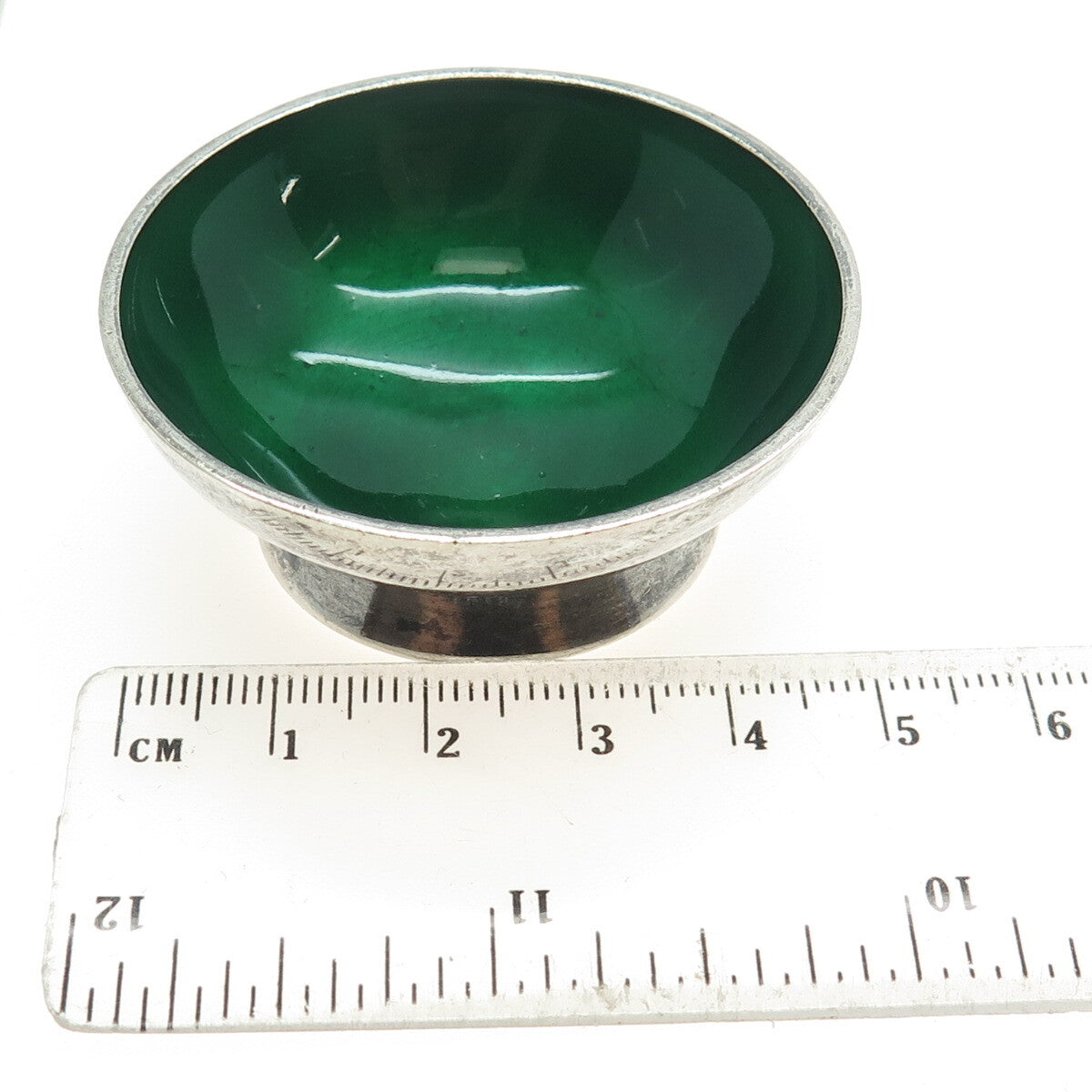 AVANT 925 Sterling Silver Vintage Mexico Enamel Salt Cellar / Bowl