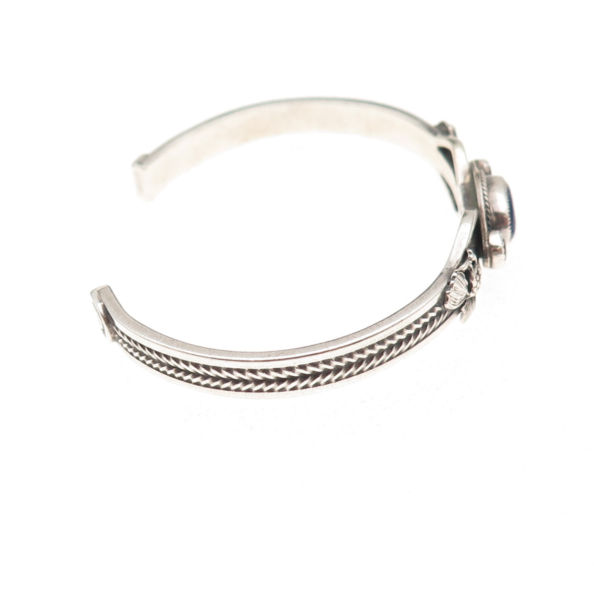 Aldrich 925 Sterling Silver Vintage Real Multi-Gem Adjustable Cuff Bracelet 6"