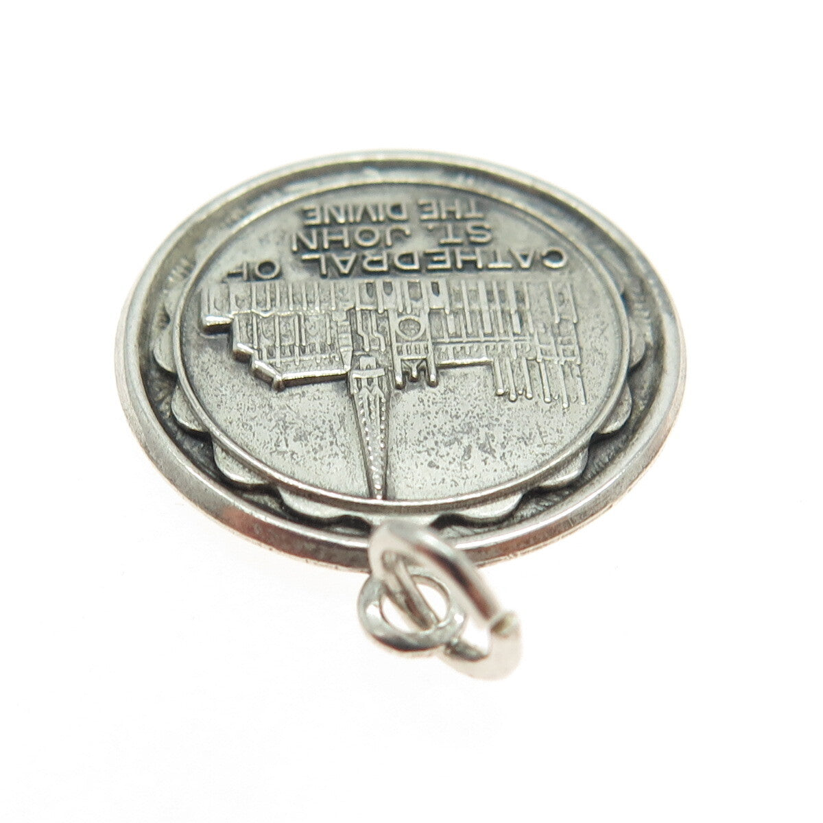BRUCE 925 Sterling Silver Antique Cathedral of St. John The Divine Charm Pendant