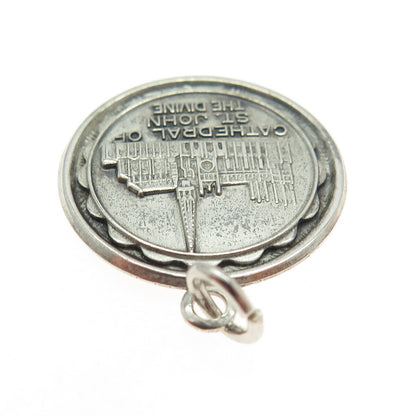 BRUCE 925 Sterling Silver Antique Cathedral of St. John The Divine Charm Pendant