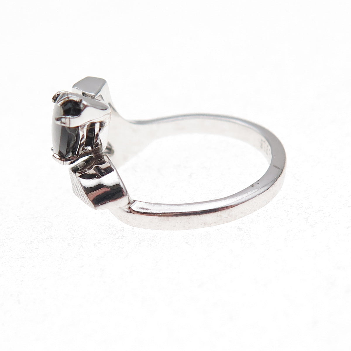 Vargas 925 Sterling Silver Antique Art Deco Real Black Onyx Ring Size 5.75
