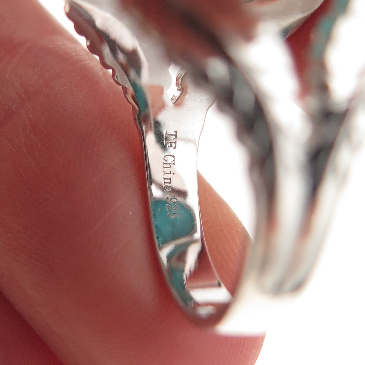 Tehya Oyama 925 Sterling Silver Real Tyrone Turquoise Floral Ring Size 8.25