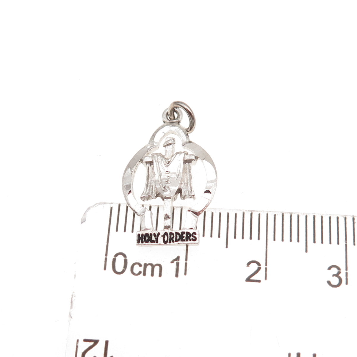 925 Sterling Silver Vintage Holy Orders Cross Mini Charm Pendant