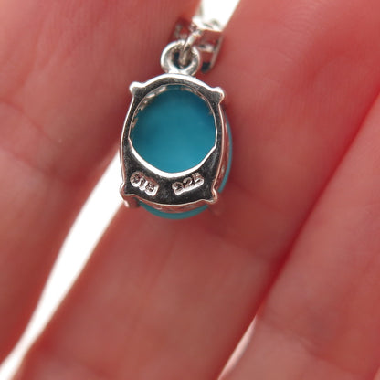 Chuck Clemency 925 Sterling Silver Real Turquoise & Apatite Dangle Earrings