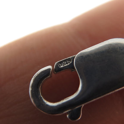 925 Sterling Silver Vintage Italy Figaro Link Bracelet 7.5"