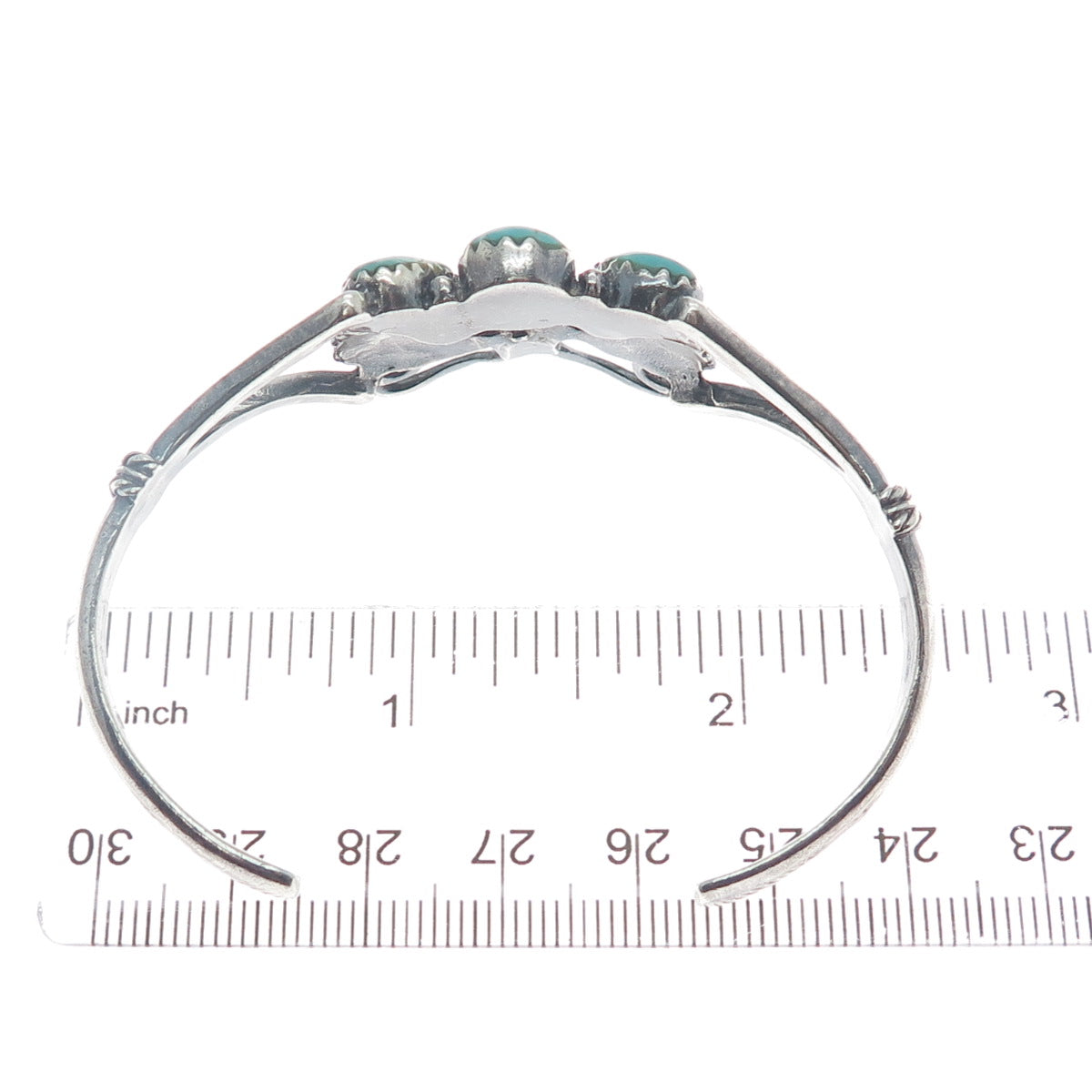 Old Pawn 925 Sterling Vintage Tyrone Turquoise Butterfly Adjustable Bracelet 6"