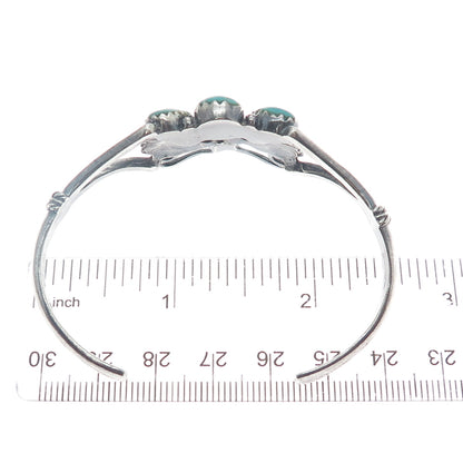 Old Pawn 925 Sterling Vintage Tyrone Turquoise Butterfly Adjustable Bracelet 6"