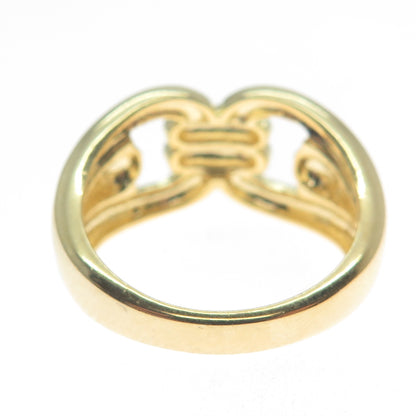 925 Sterling Silver Gold Plated Interlocked Modernist Ring Size 9.25