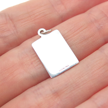 925 Sterling Silver Red Enamel You Are Awesome Minimalist Charm Pendant