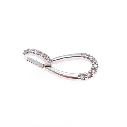 925 Sterling Silver Round-Cut C Z Teardrop Minimalist Charm Pendant