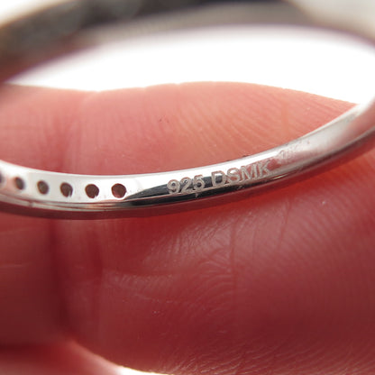 DSMK 925 Sterling Silver Round-Cut C Z Engagement Ring Size 7.25