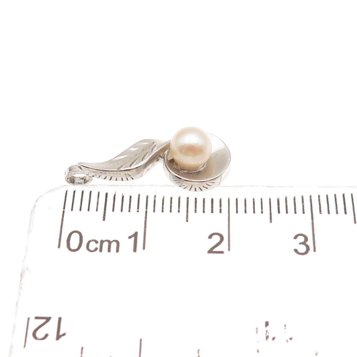 Marvel 925 Sterling Silver Antique Art Deco Real Pearl Floral Mini Slide Pendant