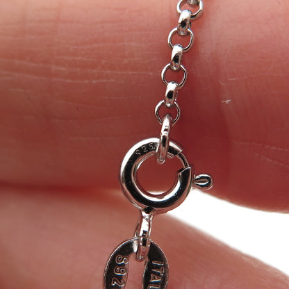 925 Sterling Silver Italy Rolo Chain Necklace 18"