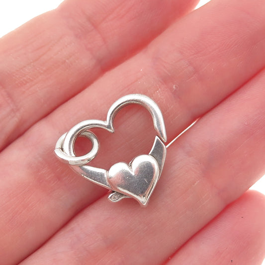 925 Sterling Silver Vintage Bracelet / Necklace Heart Lobster Lock Clasp