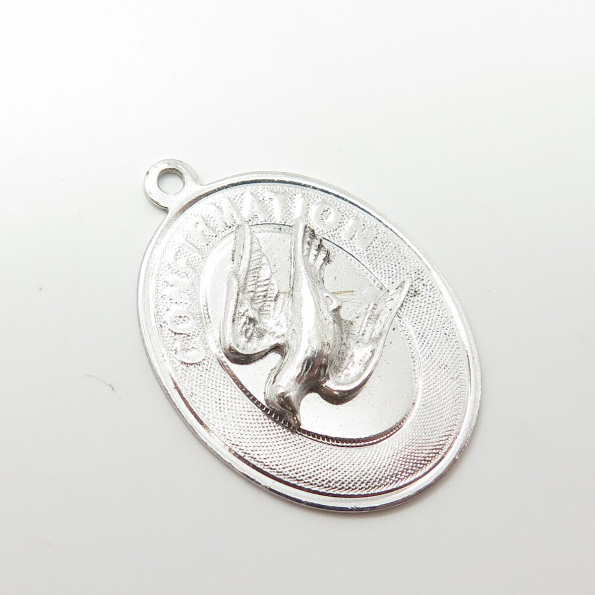 925 Sterling Silver Vintage MEM Martin "Confirmation" Oval Pendant