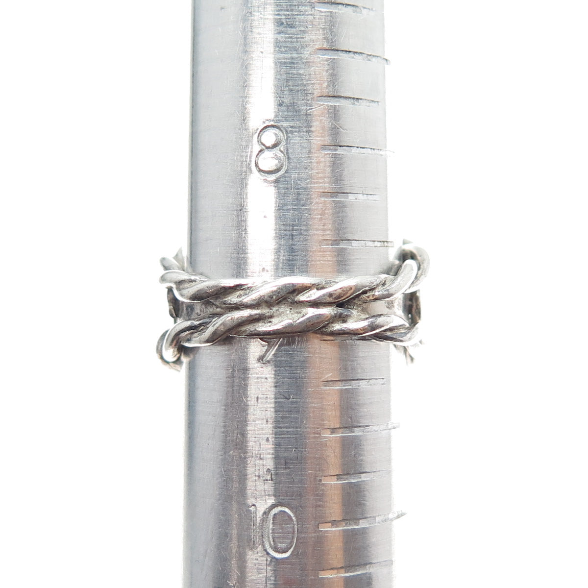 925 Sterling Silver Vintage Modernist Swirl Oxidized Ring Size 9