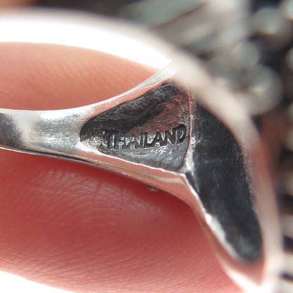 MARK WASSERMAN SAMARA 925 Sterling Silver Vintage Real Black Onyx Ring Size 7.25