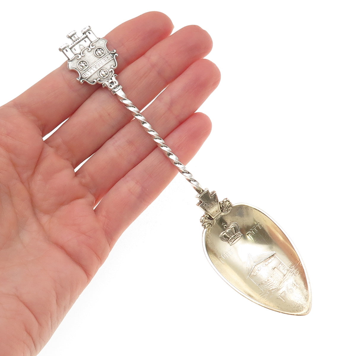 E.P. Roberts & Son 925 Sterling Silver Antique 1891 Fort Pitt Coffee Spoon