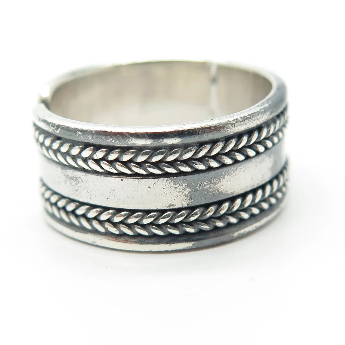 925 Sterling Silver Vintage Wheat Adjustable Ring Size 7.75