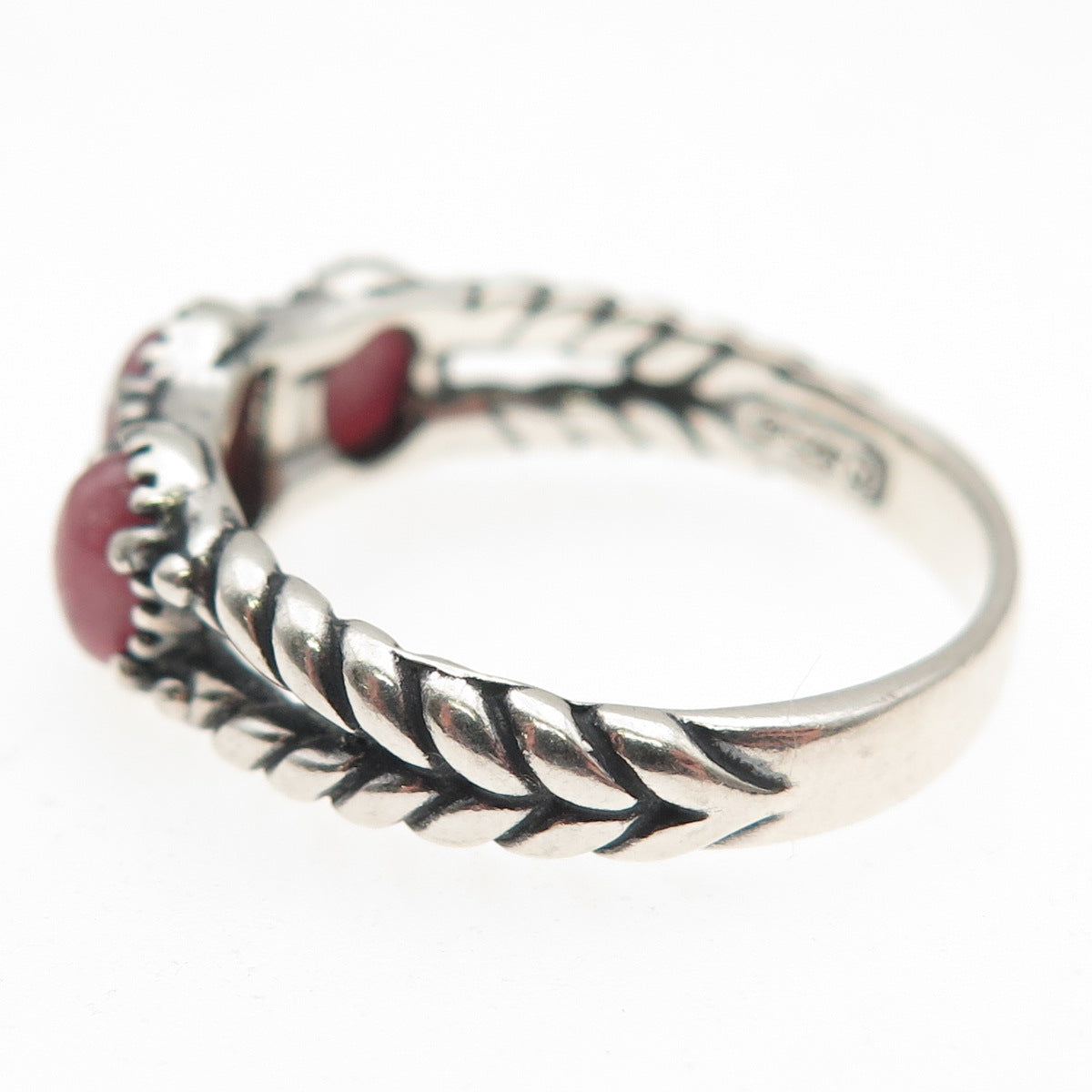 Carolyn Pollack & American West 925 Sterling Vintage Real Rhodonite Ring Size 10