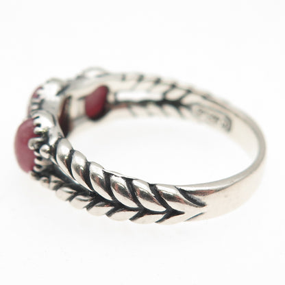 Carolyn Pollack & American West 925 Sterling Vintage Real Rhodonite Ring Size 10