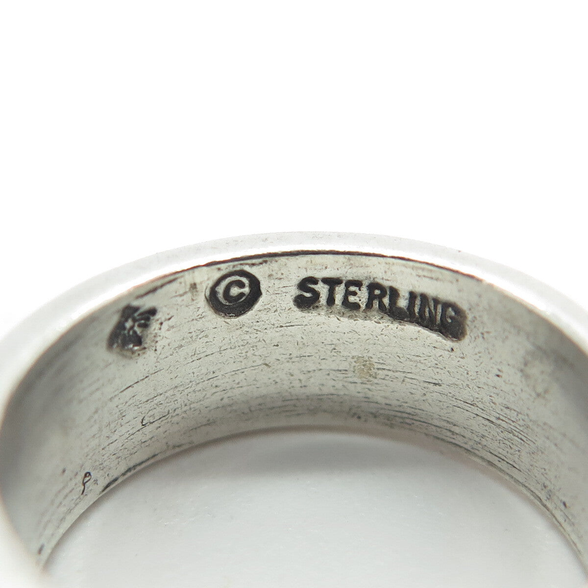 SUN WEST 925 Sterling Silver Vintage Checkers Band Ring Size 6