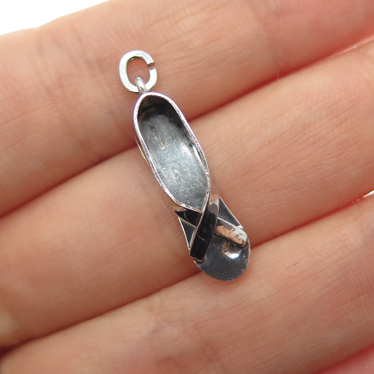 Joseph M. Shanholtz 925 Sterling Antique Art Deco Shoe Oxidized Mini 3D Pendant