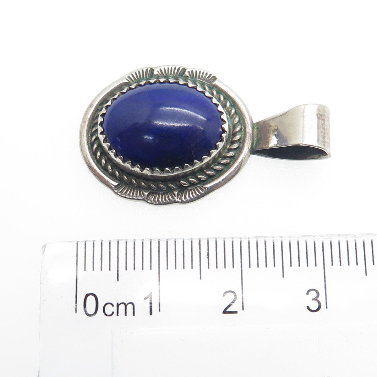 BEGAY NAVAJO Old Pawn 925 Sterling Silver Vintage Southwestern Lapis Pendant