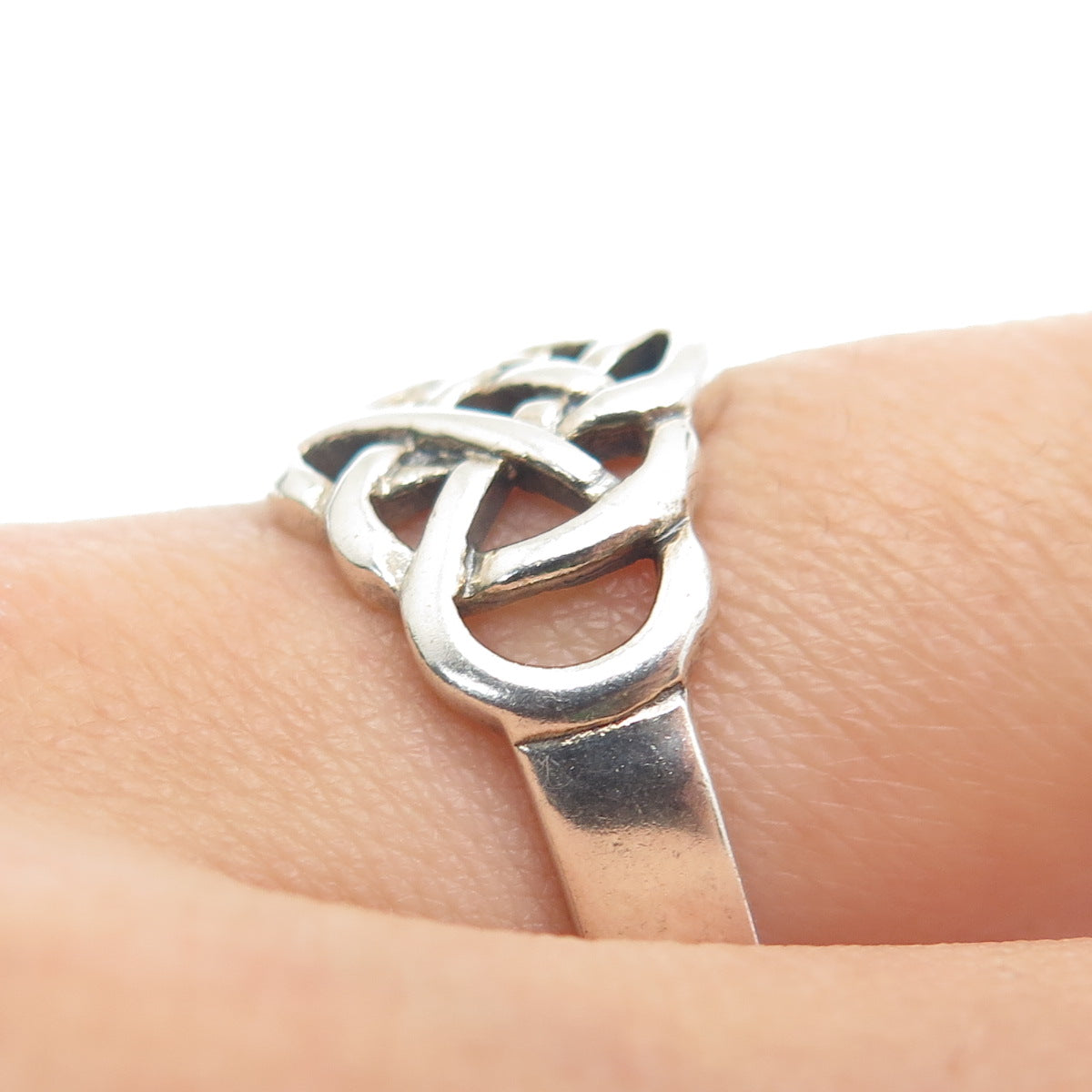 925 Sterling Silver Vintage Celtic Knot Ring Size 9.75