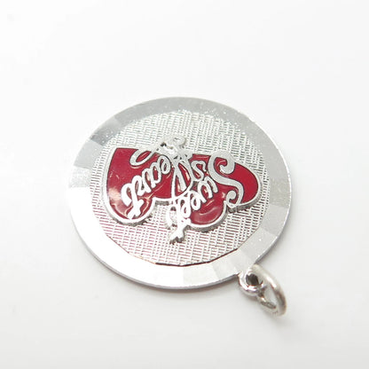 925 Sterling Silver Vintage Griffith & Sons Co Enamel Sweet Heart Charm Pendant