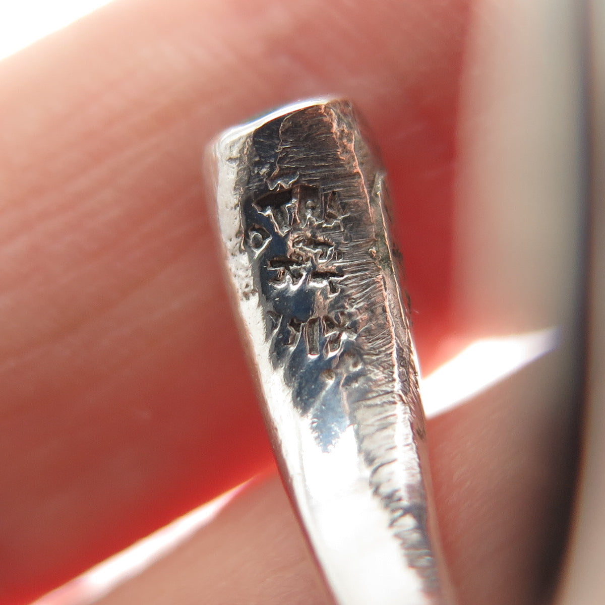 925 Sterling Silver Vintage Mexico Real Abalone Shell Adjustable Ring Size 7