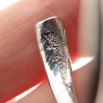 925 Sterling Silver Vintage Mexico Real Abalone Shell Adjustable Ring Size 7