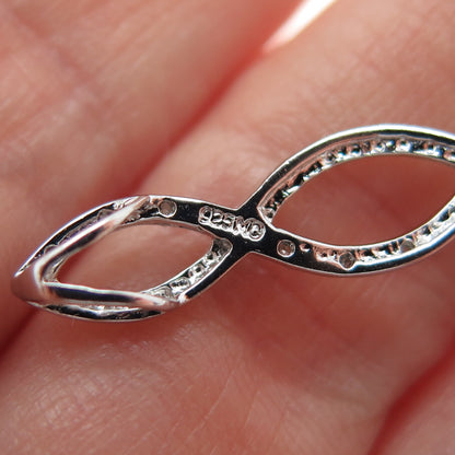 CHARLES WINSTON 925 Sterling Silver Real Diamond Infinity Slide Pendant
