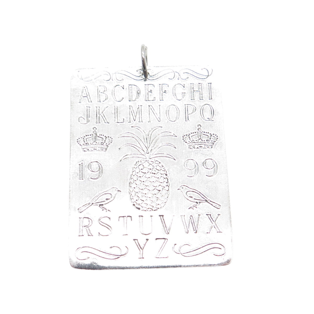 925 Sterling Silver Vintage 1999 Alphabet Large Pendant