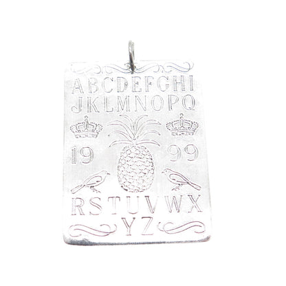 925 Sterling Silver Vintage 1999 Alphabet Large Pendant