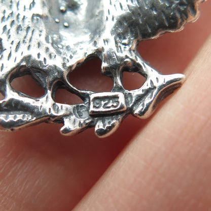 925 Sterling Silver Vintage American Eagle Oxidized Charm Pendant