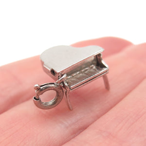 JEWELART Sterling Antique Art Deco Grand Piano Spring Ring Mini Locket Pendant