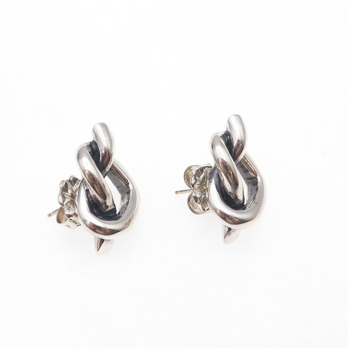 Metropolitan Museum of Art Sterling 14K Gold Posts Vintage Heart Knot Earrings