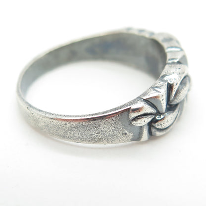 925 Sterling Silver Vintage Modernist Puffy Ring Size 9.25