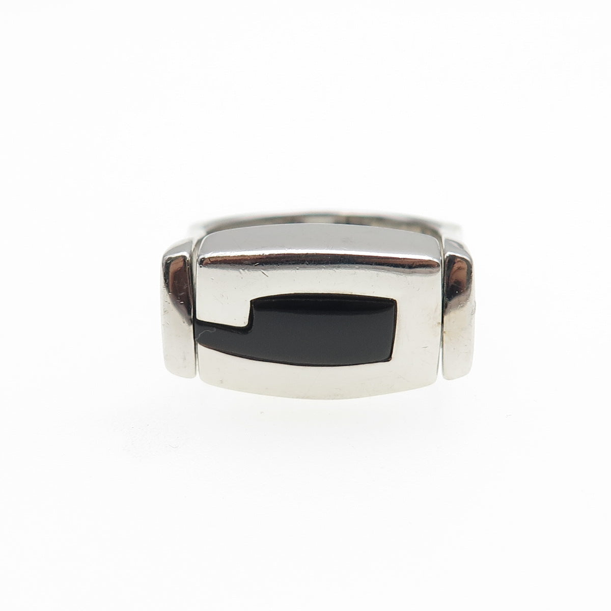 GUESS 925 Sterling Silver Real Black Onyx & MOP Reversible Ring Size 7