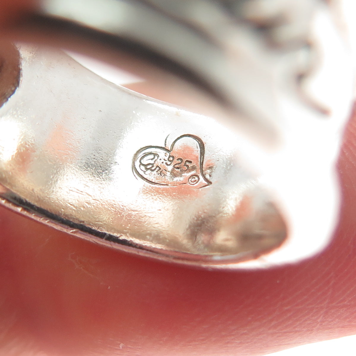 CAROLEE 925 Sterling Silver Vintage Heart-Cut C Z Le Coeur D'Amour Ring Size 5