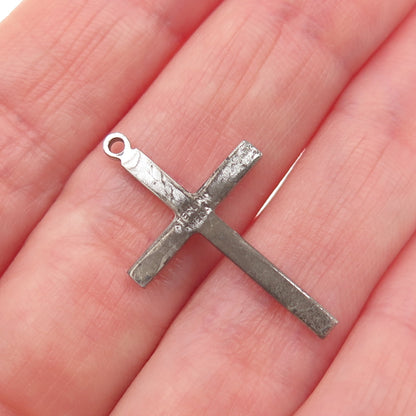 THEDA 925 Sterling Silver Antique Art Deco Real Marcasite Cross Charm Pendant