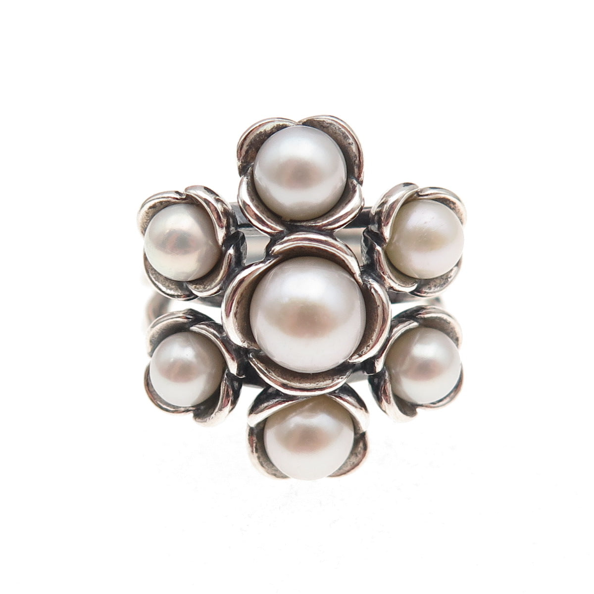 Pandora 925 Sterling Silver Real Pearl Wishful Thinking Ring Size 6.25