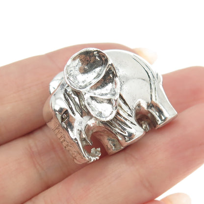 925 Sterling Silver Vintage Elephant For Good Luck Miniature / Figurine