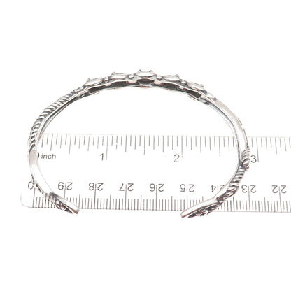 Carolyn Pollack 925 Sterling Silver Vintage Real MOP Adjustable Cuff Bracelet 7"