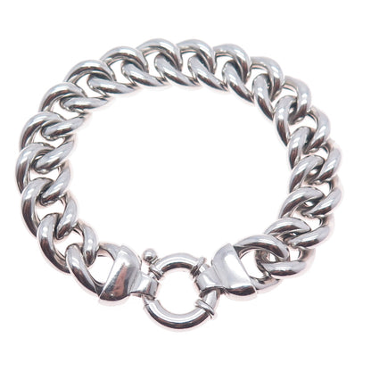 MILOR 925 Sterling Silver Vintage Italy Hollow Curb Link Bracelet 7"