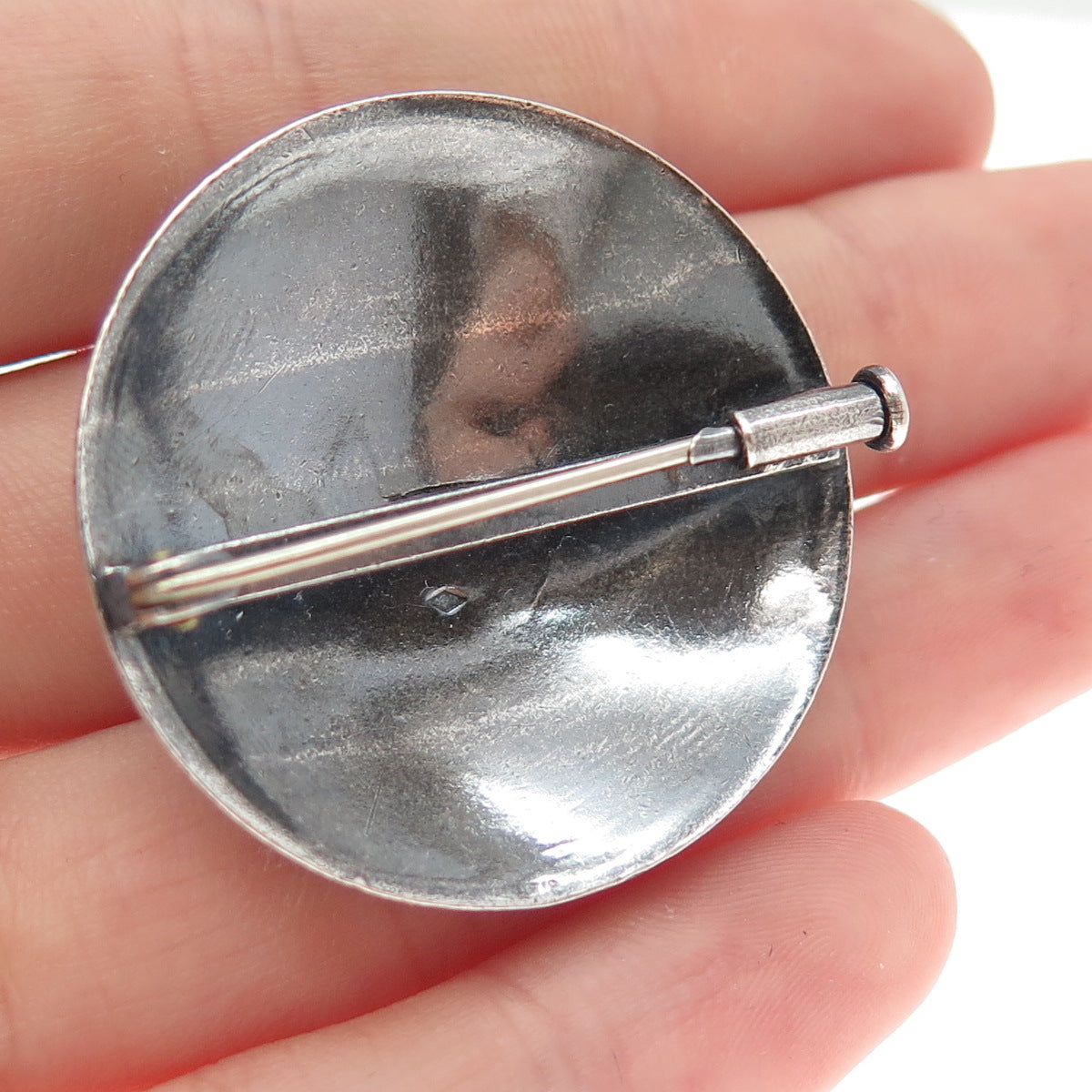 KELT 925 Sterling Silver Vintage Celtic Shield Oxidized Pin Brooch