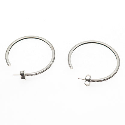 Slane & Slane 925 Sterling Silver Vintage Oxidized Beaded Hoop Earrings